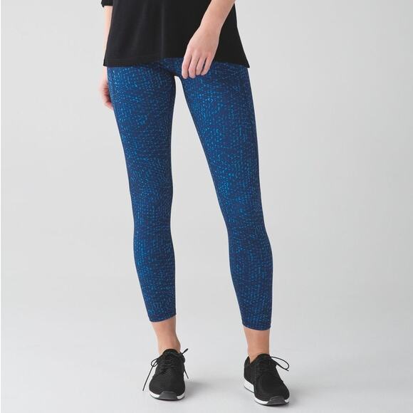 Lululemon Pure Practice Pant Leggings in Samba Snake Kayak Blue Size 6 - Picture 2 of 7